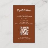 QR-Code | Boho Rose Floral Moon Terracotta Visitenkarte (Rückseite)