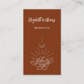 QR-Code | Boho Rose Floral Moon Terracotta Visitenkarte (Vorderseite)