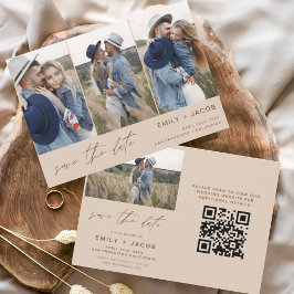 QR Code Boho Save the Date 4 Foto Elegant