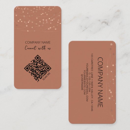 QR Code Boho Verbindung mit uns Visitenkarte (Vorne/Hinten)
