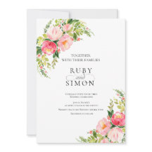 QR-Code Boho-Wasserfarben-Blumenkranz-Hochzeit