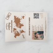 QR Code Boho Wedding Destination Passport Karte (Innenseite)