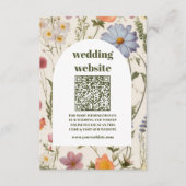 qr code Boho Wildblume Botanische Hochzeit Begleitkarte (Vorderseite)