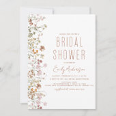 QR Code Boho Wildblume Brautparty Einladung (Vorderseite)