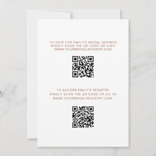 QR Code Boho Wildblume Brautparty Einladung (Rückseite)