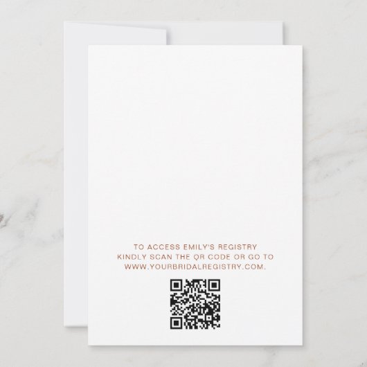 QR Code Boho Wildblume Brautparty Einladung (Rückseite)