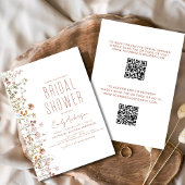 QR Code Boho Wildblume Brautparty Einladung