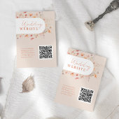 QR Code Boho Wildblume Wedding Website Begleitkarte