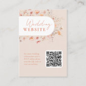 QR Code Boho Wildblume Wedding Website Begleitkarte (Vorderseite)