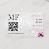 QR Code Bokeh Lash Technician, Eyelashes QR Code Visitenkarte (Rückseite)