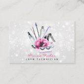 QR Code Bokeh Lash Technician, Eyelashes QR Code Visitenkarte (Vorderseite)