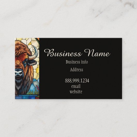 QR Code Bold Bison Buffalo Animal Nature Art Visitenkarte (Vorderseite)