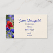 QR Code Bold Floral Botanical Greenery Visitenkarte (Vorderseite)