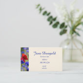 QR Code Bold Floral Botanical Greenery Visitenkarte (Stehend Vorderseite)