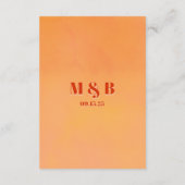 QR Code Bold Modern Orange Sunset Wedding Details Begleitkarte (Rückseite)