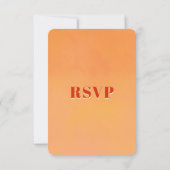 QR Code Bold Modern Orange Sunset Wedding RSVP Karte (Rückseite)