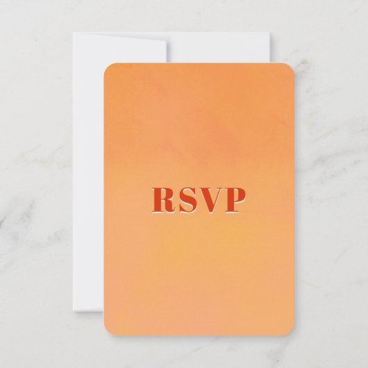 QR Code Bold Modern Orange Sunset Wedding RSVP Karte (Rückseite)