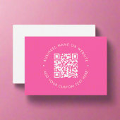 QR Code Bold Pink Beruflich Stilvoll Visitenkarte