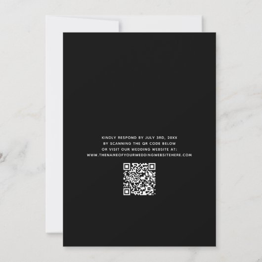 QR Code Bold Unique Typografy Wedding Einladung (Rückseite)