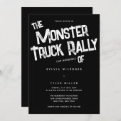 QR Code Bold Unique Typografy Wedding Einladung (Vorne/Hinten)