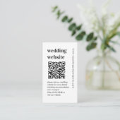QR Code Bold Wedding Website Enclosure Card Begleitkarte (Stehend Vorderseite)