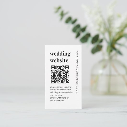QR Code Bold Wedding Website Enclosure Card Begleitkarte (Stehend Vorderseite)