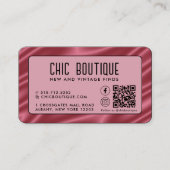 QR-Code-Bonuskarte für Rosa Satin Visitenkarte (Vorderseite)