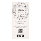 QR Code Botanical Blush Spa 3 Services Menu Werbekarte (Hinten)