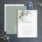 QR Code Botanische Grünpflanzen Wasserfarbe Einladung