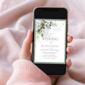 QR Code Botanische Grünpflanzen Wasserfarbe Einladung