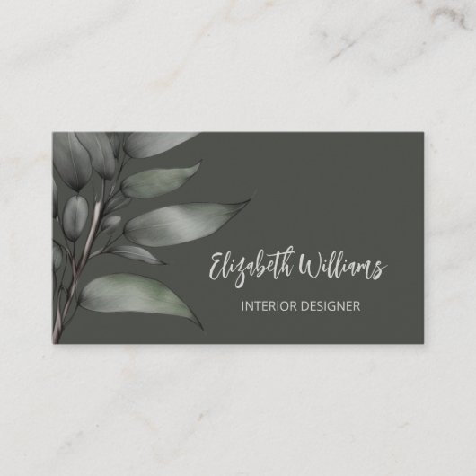 QR-Code | Botanische Skizze Visitenkarte (Vorderseite)