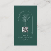 QR Code Bouquet Arch Emerald Wedding QR Code Begleitkarte (Vorderseite)