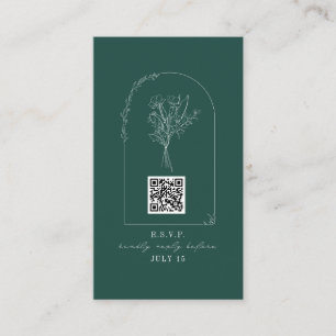 QR Code Bouquet Arch Emerald Wedding QR Code Begleitkarte