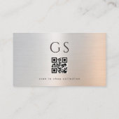 QR-Code Boutique-Bekleidung Metallic Luxus  Visitenkarte (Rückseite)