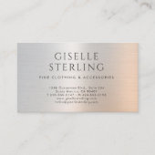 QR-Code Boutique-Bekleidung Metallic Luxus  Visitenkarte (Vorderseite)