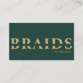 QR Code Braids Beauty Salon Braiding Frisör Visitenkarte (Vorderseite)