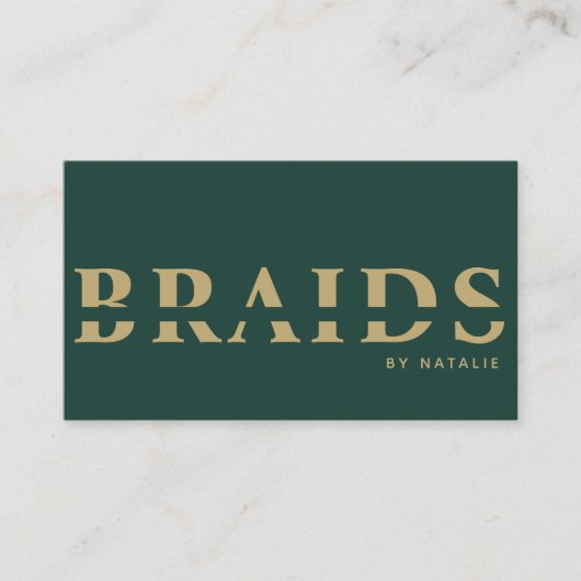 QR Code Braids Beauty Salon Braiding Frisör Visitenkarte (Vorderseite)