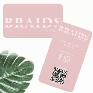QR Code Braids Beauty Salon Braiding Frisör Visitenkarte