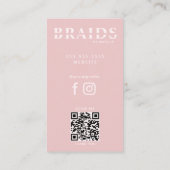QR Code Braids Beauty Salon Braiding Frisör Visitenkarte (Rückseite)