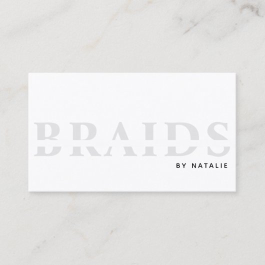 QR Code Braids Beauty Salon Braiding Frisör Visitenkarte (Vorderseite)