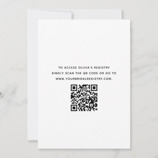 QR Code Brautparty Boho Wildblume Elegant Einladung (Rückseite)