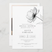 QR-Code-Brautparty für Minimalistisches Chic Flora Einladung (Vorne/Hinten)