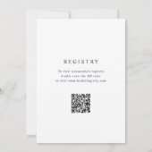 QR-Code-Brautparty für Navy Blue Elegangram Einladung (Rückseite)