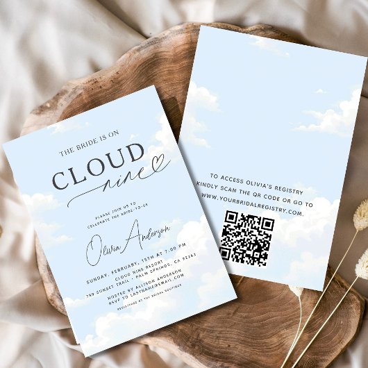 QR Code Bridge befindet sich auf Cloud Nine Brautp Einladung