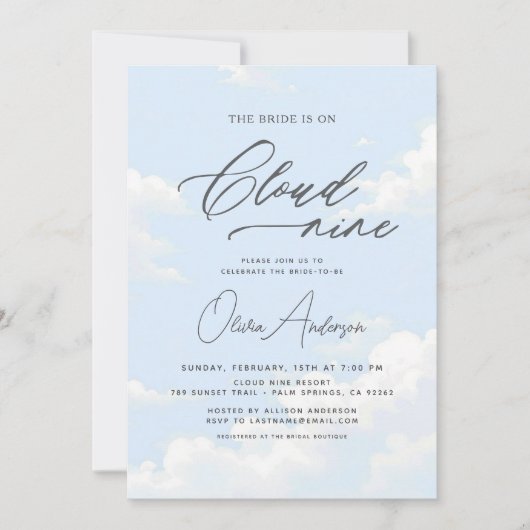 QR Code Bridge befindet sich auf Cloud Nine Brautp Einladung (Vorderseite)