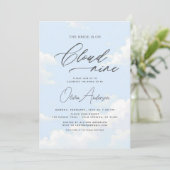 QR Code Bridge befindet sich auf Cloud Nine Brautp Einladung (Stehend Vorderseite)