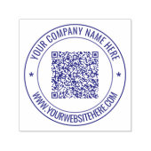 QR Code Briefmarke Firmenname Website Unternehmen Permastempel (Design)