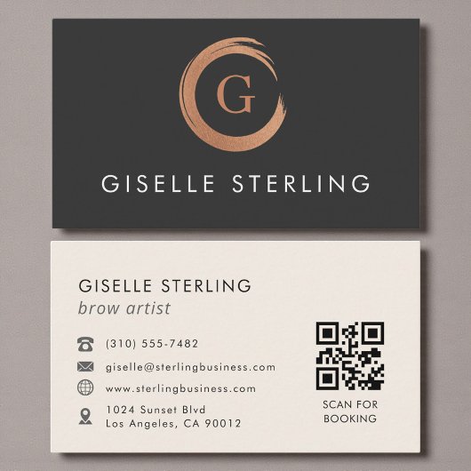 QR Code Brow Artist Modern Minimalist Visitenkarte