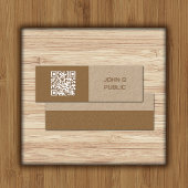 QR Code Brown Business Card Mini Visitenkarte