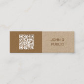 QR Code Brown Business Card Mini Visitenkarte (Vorderseite)